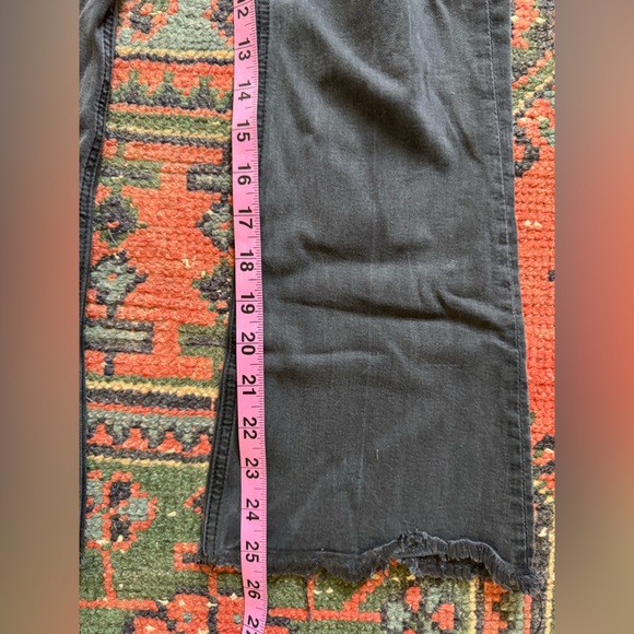 Reformation Flood & Flare Jeans Womens 24 Kick Boot Suez Black Wash Raw Hem - Picture 6 of 8